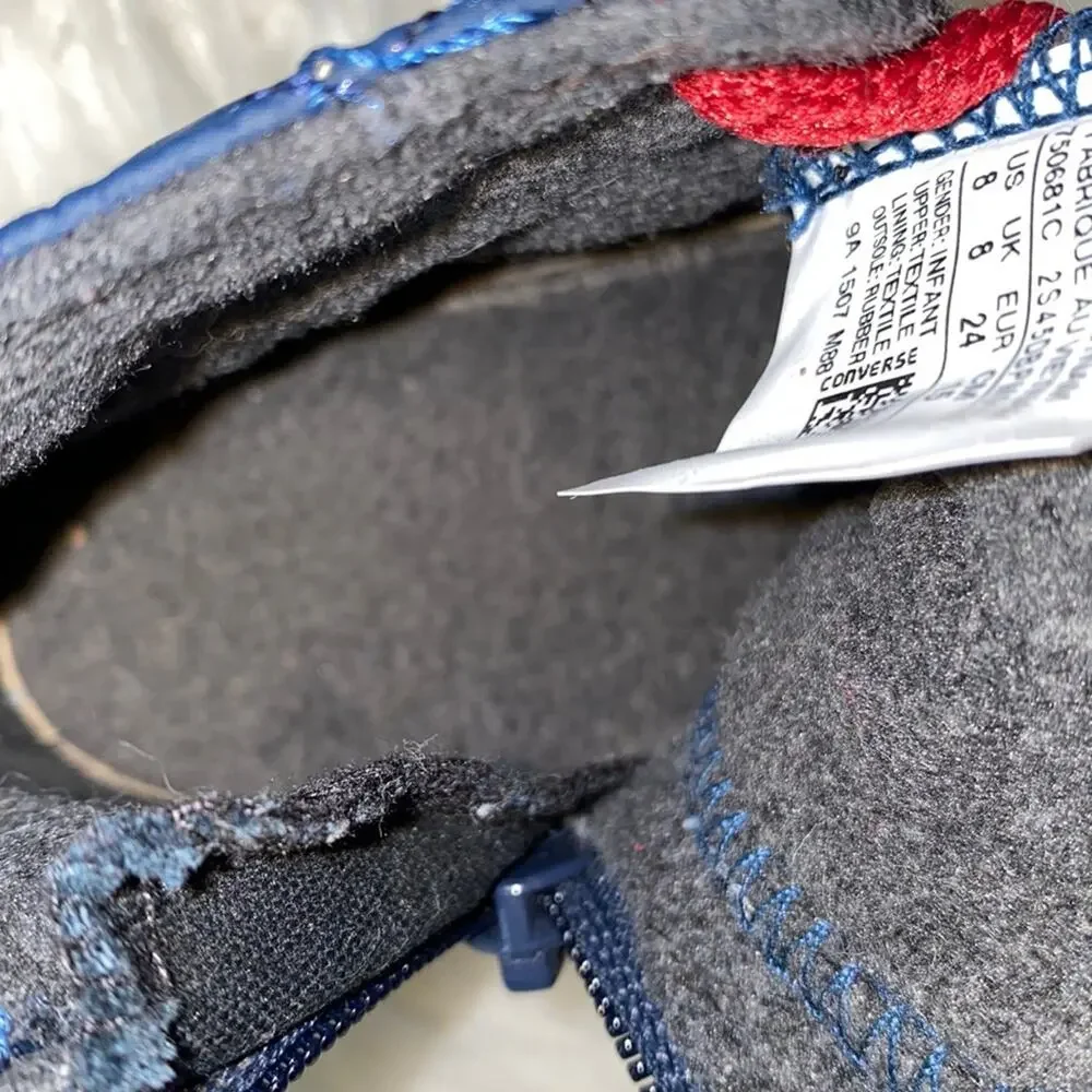 Converse All Star Blue Nylon Quilted Zip Lace 8